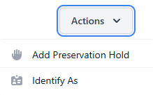Profile Actions dropdown menu