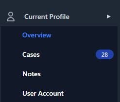 Profile left side menu