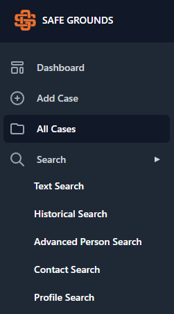 Search options in the Main Menu